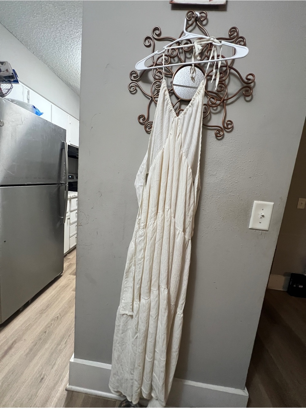 Ivory Halter Tie-Back Maxi Dress